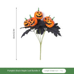 décoration halloween citrouille feuilles noires bouquet artificiel soie vase tableextérieur 32cmbranches