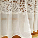 rideau dentelle fleur vintage blanc romantique translucide salon chambre bureauhôtel