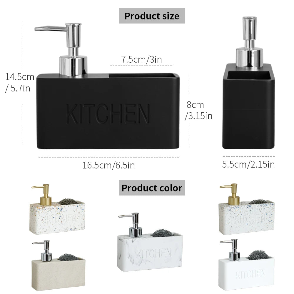 distributeur savon liquide gant cuisine marbré granité moderne noir blanc