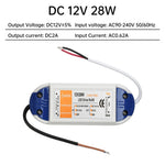 transformateur led 12v alimentation 18w 28w 48w blanc bleu adhésif câbles noirs blancs moderne