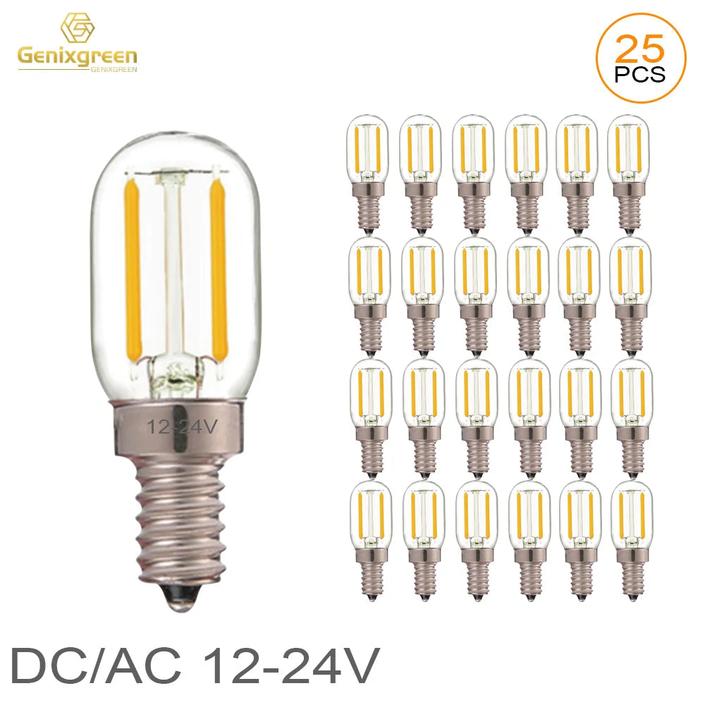 ampoule led e14 transparente filament doré 24v 360° moderne vintage 249 lumens 20000h