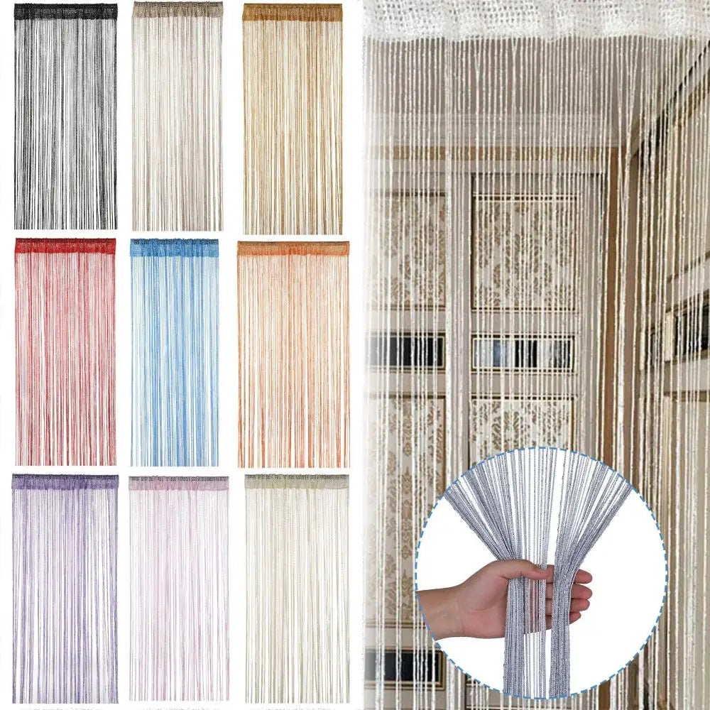 rideau franges moderne gris argenté rouge bleu orange violet rose translucent salon entrée