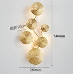 applique murale moderne dorée relief corail loft éclairage led chambre salle bain lumières
