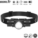 lampe frontale led rechargeable type 10w noir bandeau élastique réfléchissant moderne utilitaire camping