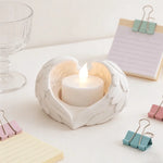bougeoir forme coeur ailes ange decoration blanche spirituelle zen maison chambre