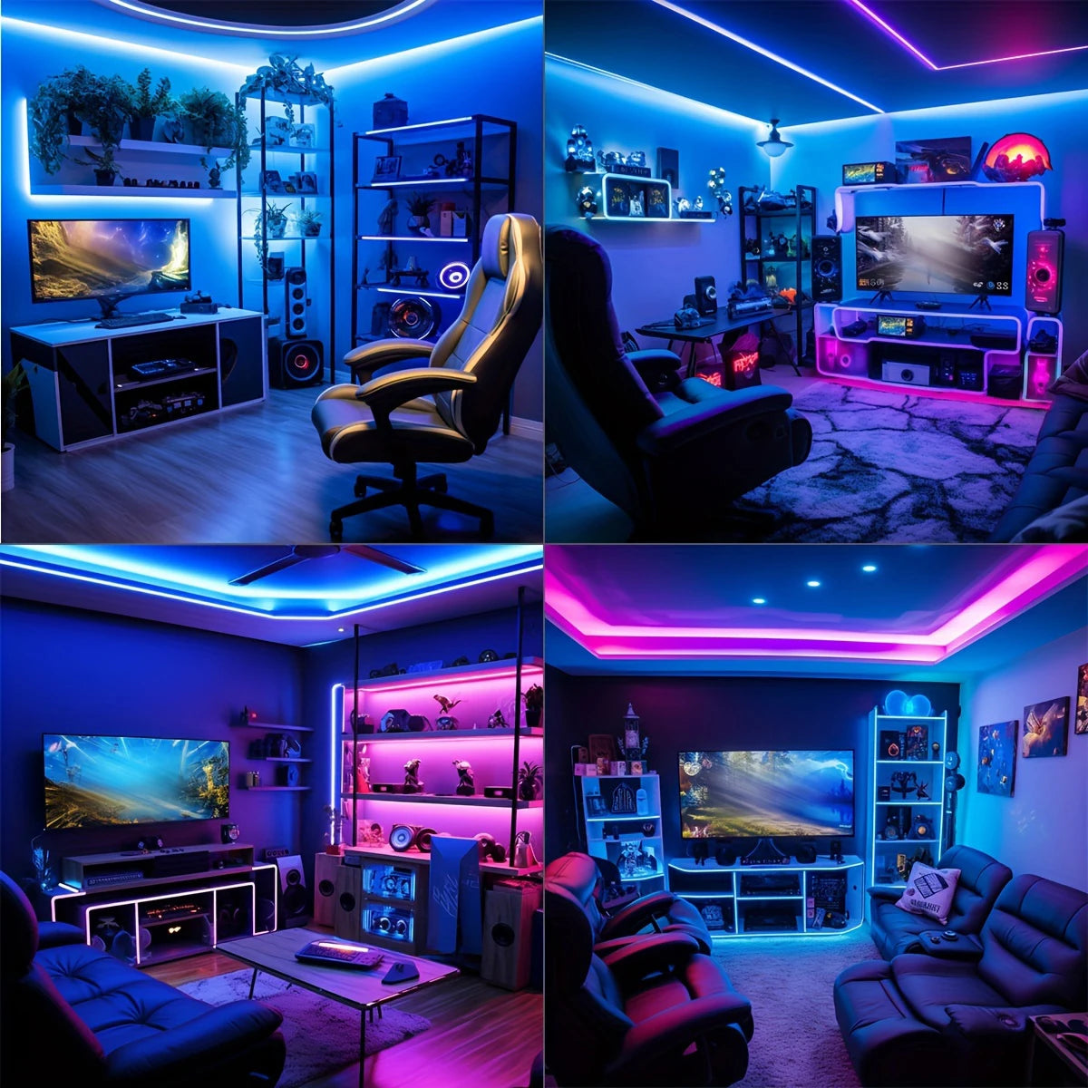 ruban led multicolore flexible synchronisé musique application décoration moderne chambre salon fêteRGBOptimal
