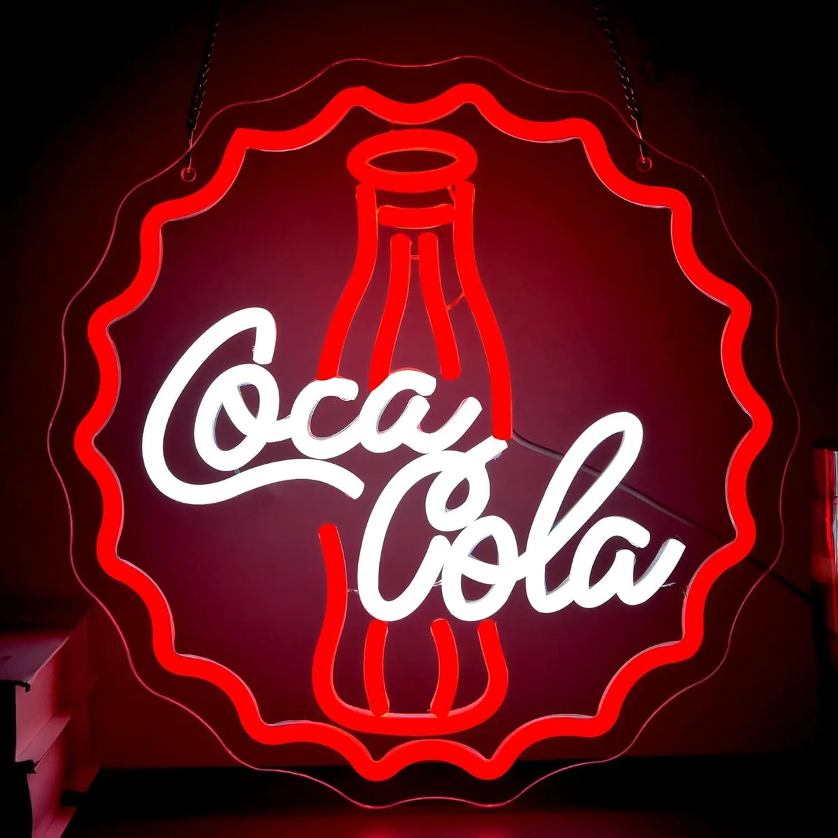 néons lumineux Coca Cola Pepsi adhésifs câble USB rouge blanc bleu moderne