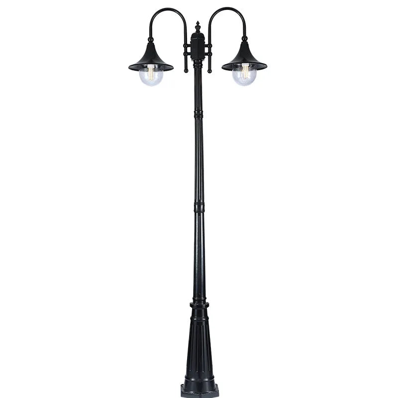 lampe rue industrielle ip65 led deux têtes vintage rétro aluminium noir