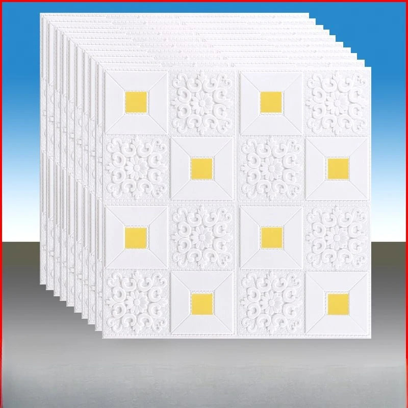 panneaux décoratifs blancs motif floral géométrique classique décoration murale autocollants 3d festive modernes