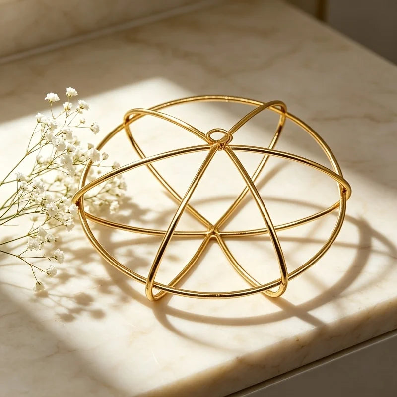 boucle d'oreille or géométrique blanche moderne minimaliste métal structure cercles superposés bijou erotique chic