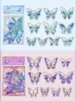 papillons décoratifs transparents rose bleu vert clips élégants bricolage auto collants artisanal