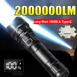 lampe poche rechargeable led laser 30w zoom portable camping hunting fishing