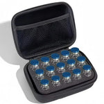 boîte rangement flacons insuline noir texture maille moderne fermeture glissière 30 emplacements