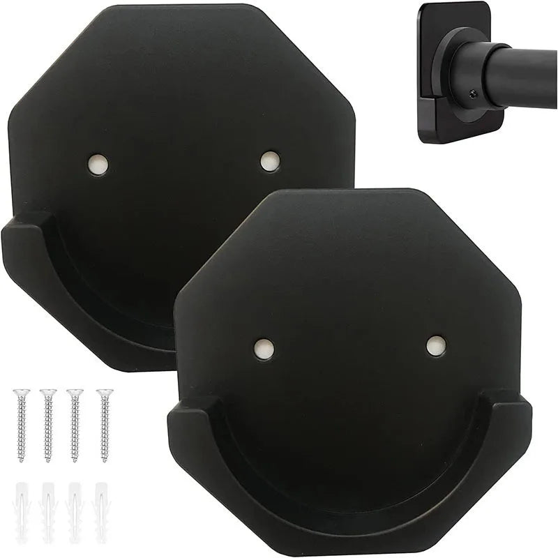 supports muraux adhésifs tringle douche blancs fixations vis chevilles anneaux rideau motifs abstraits floraux