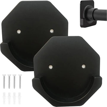 supports muraux adhésifs tringle douche blancs fixations vis chevilles anneaux rideau motifs abstraits floraux