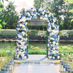 arche décorative mariage fleurs artificielles bleu blanc vert extérieur décoration maison