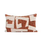 housse coussin géométrique moderne polyester coton noir blanc orange beige minimaliste contemporain ornemental 45x45cm