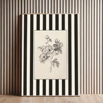 impression toile florale noire blanche chambre salon decoration vintage moderne