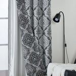 rideau gris floral opacité classique polyester moderne maison