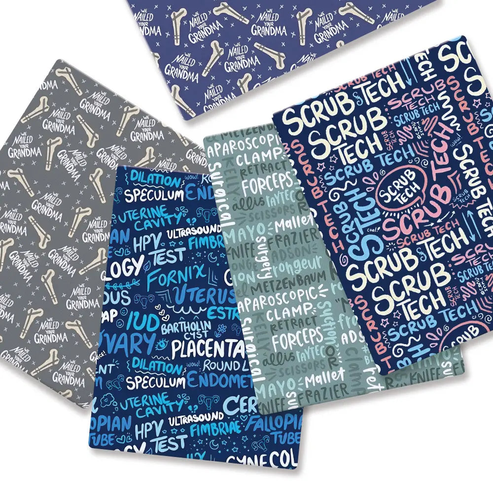 serviette toilette bleu marine gris motif médical chirurgical coton imprimé moderne maison