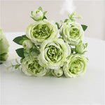 bouquet fleurs artificielles pivoines soie moderne élégant intérieur mariage anniversaire baby shower decoration chambre