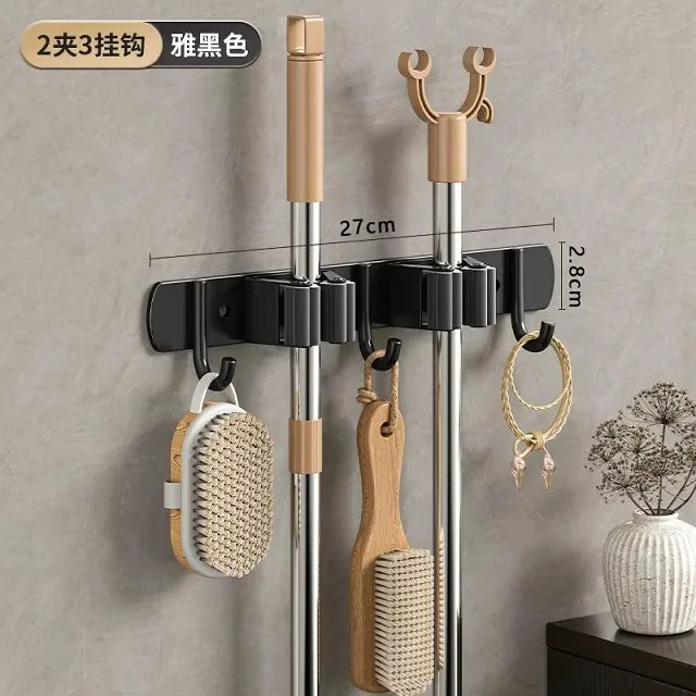 porte balais moderne acier inoxydable rangement salle bain brosse torchon accessoires nettoyage multifonctionnels