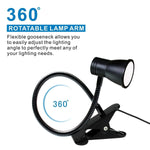 lampe led pince noire réglable col cygne moderne chevet placard