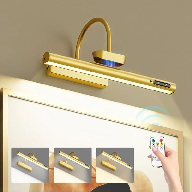 lampe led murale rechargeable or moderne vis fixe éclairage quotidien aluminium batterie 4000mAh contrôle