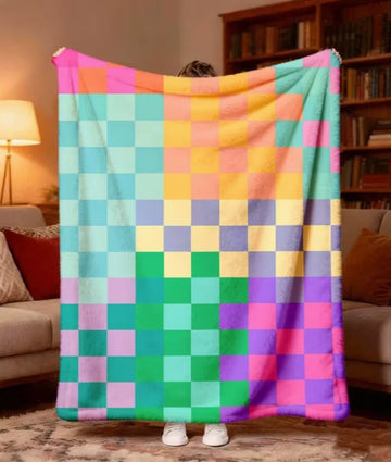 couverture polaire multicolore rayures horizontales douce lit canapé maison moderne