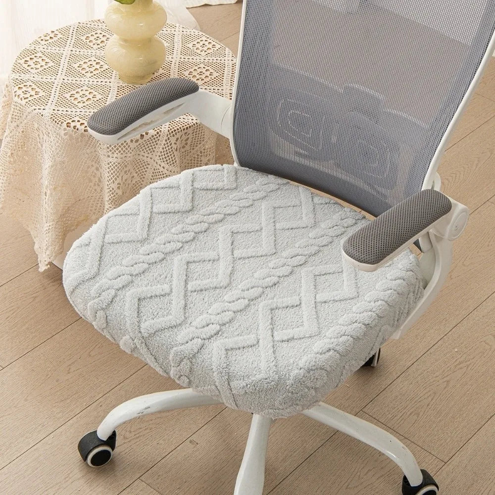 coussin chaise moderne zigzag bleu clair gris vert pastel polyester antidérapant extensible