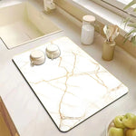 tapis cuisine anti dérapant marbre moderne blanc noir gris