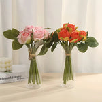 vases transparents classiques décoration table fleurs artificielles arrangement floral inébranlables durable