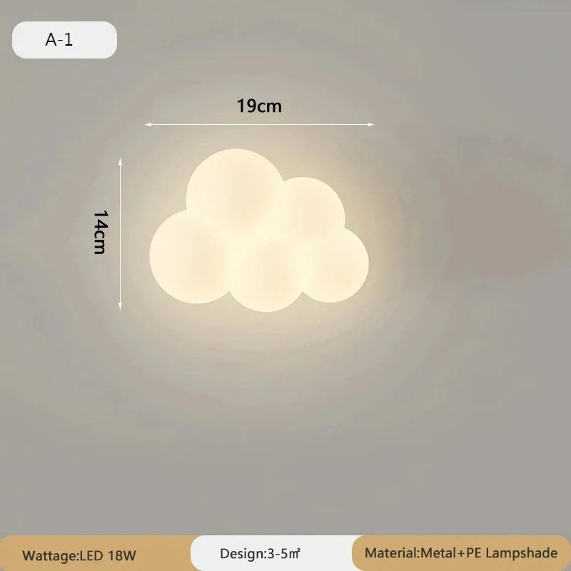 appliques murales decoratives lumiere led nuages animaux blanc moderne chambre enfants