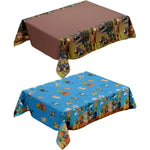 nappes jetables occassions fêtes anniversaires enfants motifs personnages cactus western opaques bleu vert marron