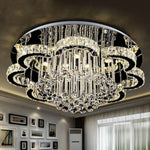 lustre cristal transparent classique éclairage salon lumière led moderne élégant six sources