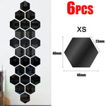 miroir hexagonal acrylique adhésif mural décoratif mosaïque brillant argenté doré gris clair moderne