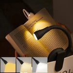 lampe lecture pliable rechargeable usb blanc moderne compact clips batterie intégrée portative étudiante chevet