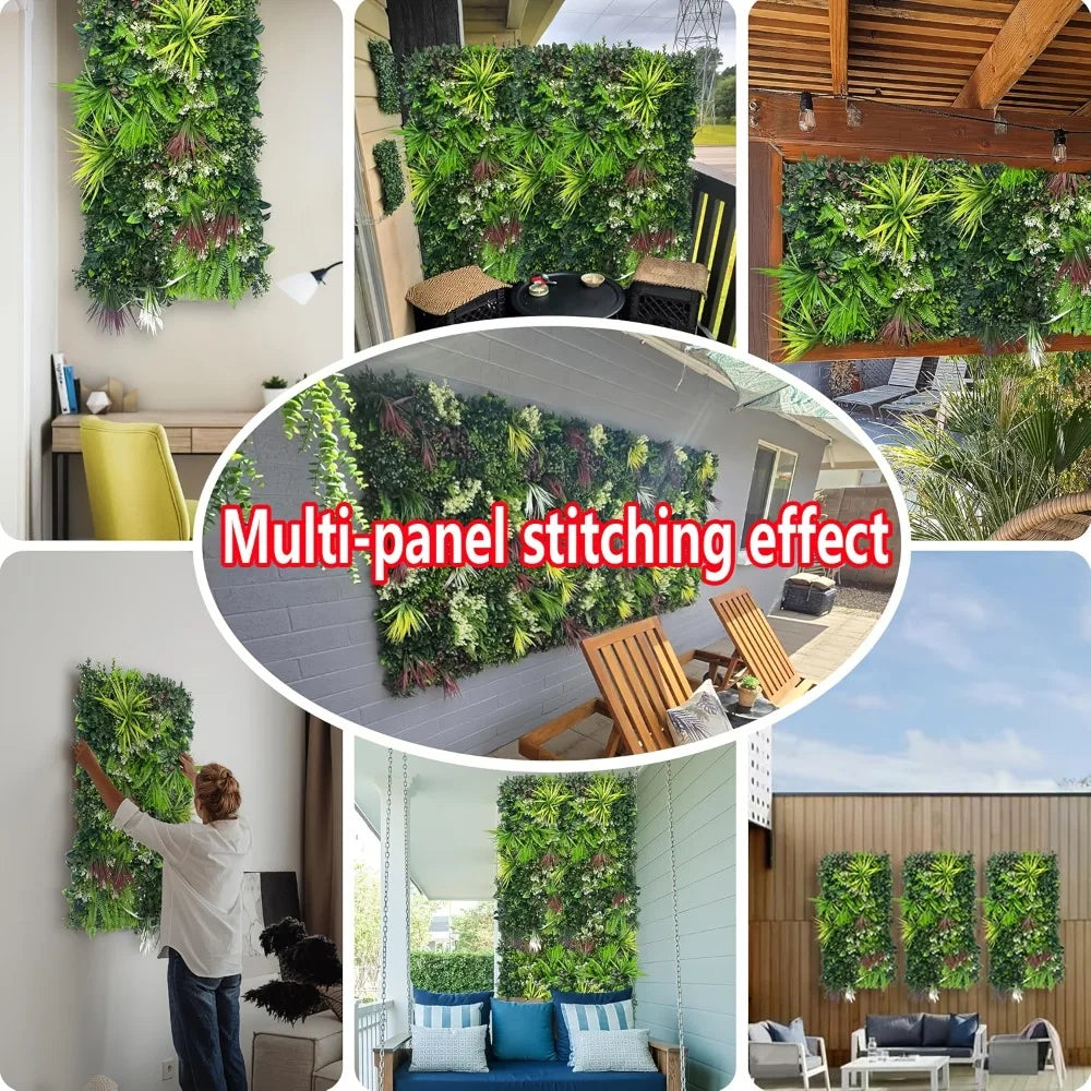 panneau mural végétal moderne feuilles diverses dense accrochable intérieur décoration verte naturelle clips zip