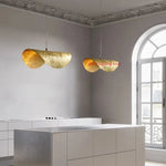 suspension lumineuse pendentif cuivre doré texturé moderne lotus 50cm 60cm 70cm 80cm 90cm lumière