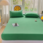 drap plat coton lavé uni moderne lit double grande taille confort doux maison