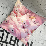 housse coussin décorative motif hello kitty rose blanc coton cartoon salon lit