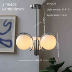 lustre led moderne sphères translucides blanc chrome interrupteur tactile salon chambre