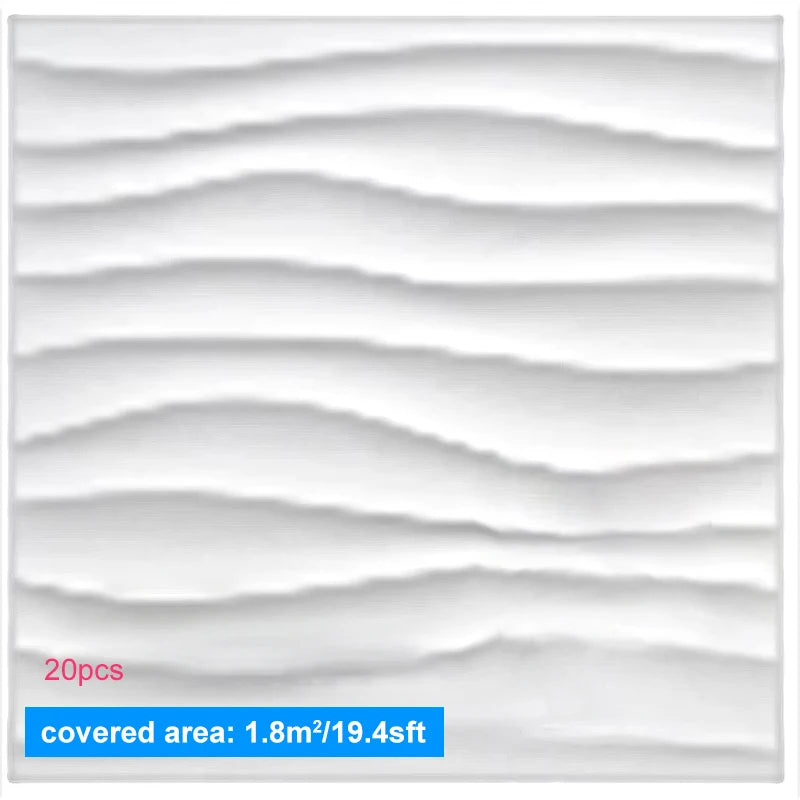 panneau decoratif 3d ondule moderne pvc blanc resistant adhésif salle bain chambre auto collage