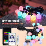 guirlande lumineuse multicolore boules sphériques clips moderne télécommande adaptateur usb alexa google assistant