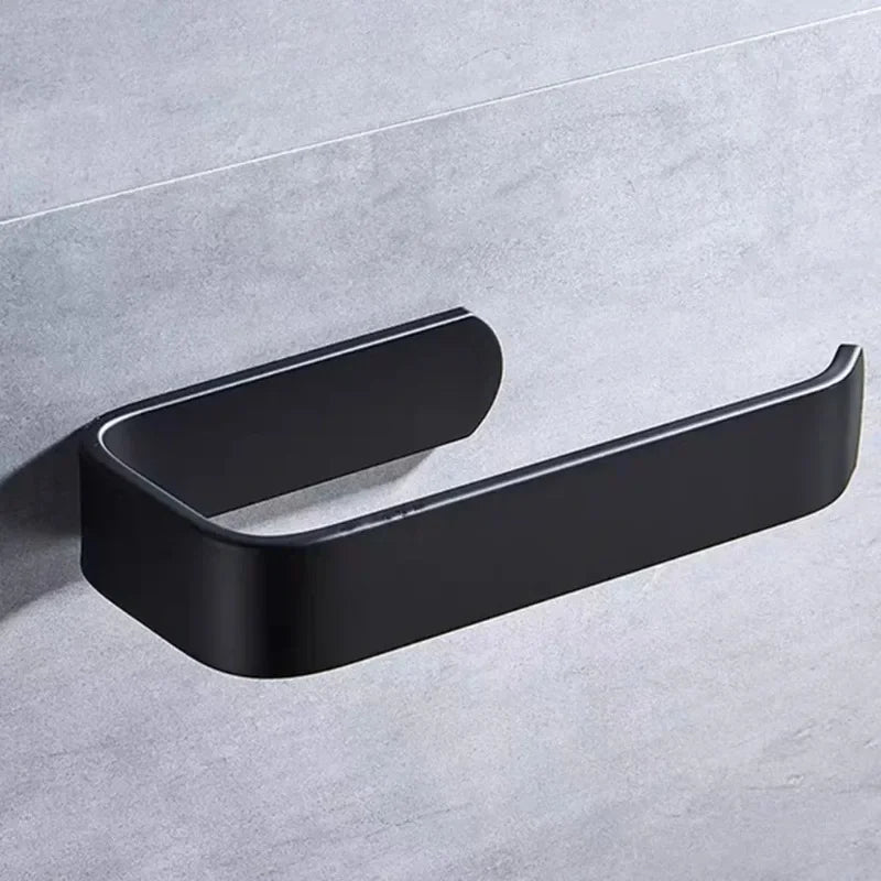 porte rouleau papier toilette adhésif moderne noir mat salle bain
