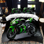 Parure de lit moto avec taie d'oreiller coordonnée