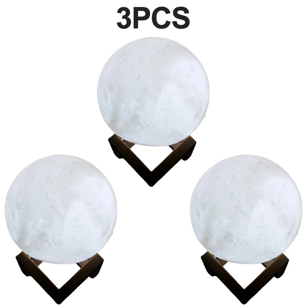 veilleuse lune led blanc moderne support bois chambre enfants lumière douce
