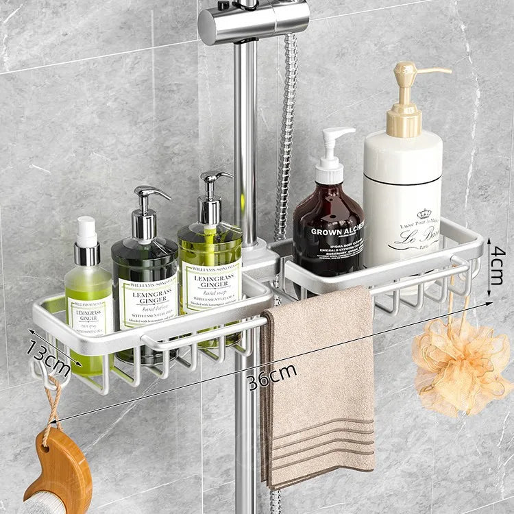 porte savon mural moderne argenté crochets vis fixés salle bain étagère aluminium