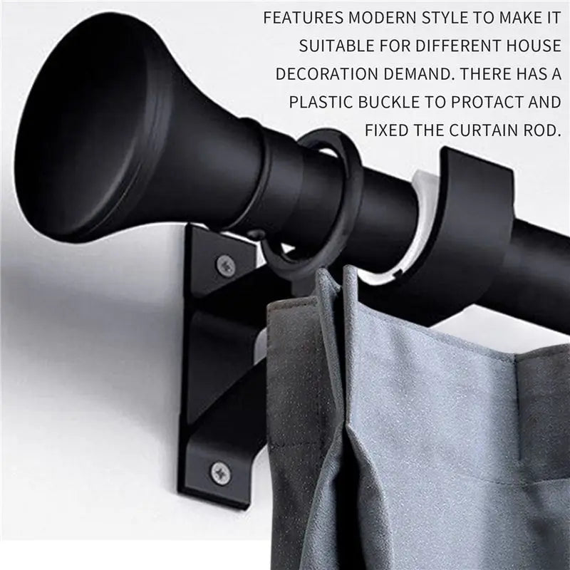 supports rideau noirs modernes boucles plastique texture métallique