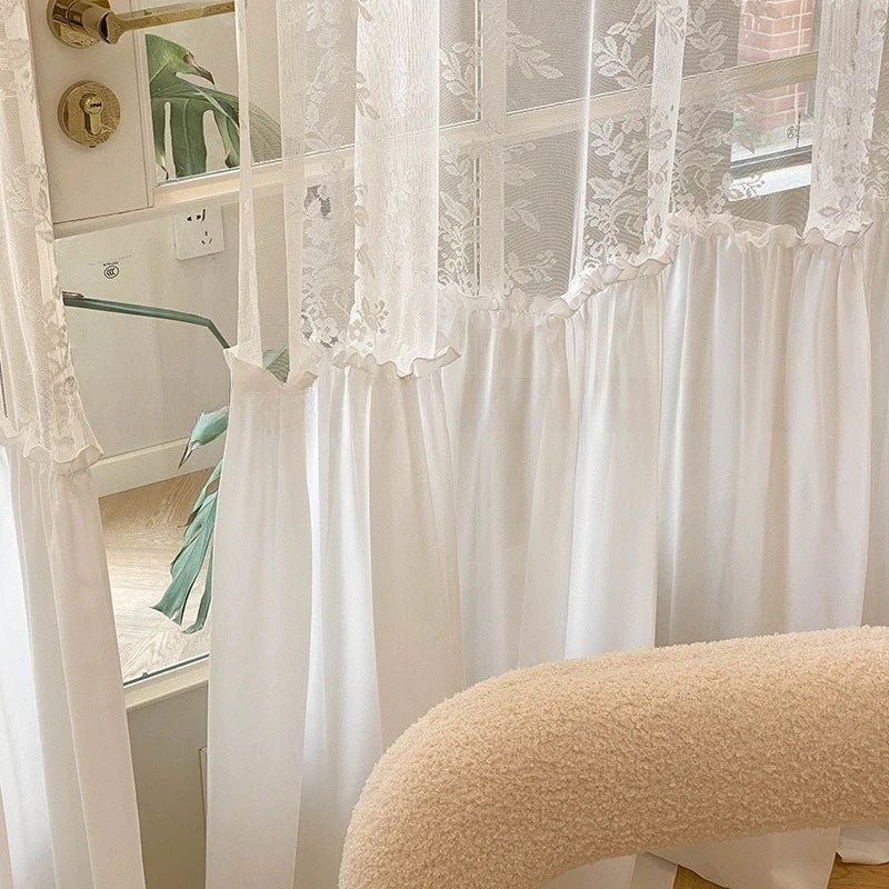 rideau dentelle blanc transparent classique salon chambre salon maison luxe